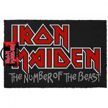 Felpudo Iron Maiden - The Number of the Beast - Multicolor, con diseño icónico de la banda, material resistente y antideslizante, dimensiones estándar para entrada de hogar