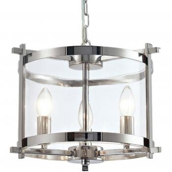 Lámpara colgante Nolan cromo pulido 3 bombillas E14 47cm vidrio transparente