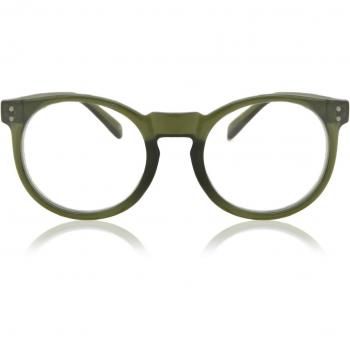 Croon Kensington Army Green Men's Eyeglasses - Frame Only, Size +1.00, Blue Light Block Available