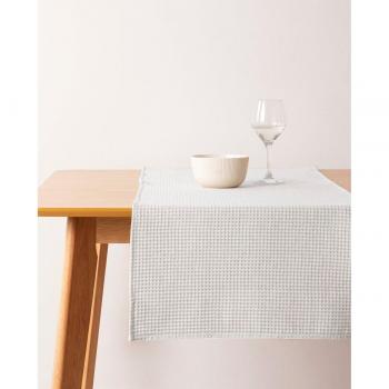 Camino de Mesa Belum Waffle Crema Natural 45 x 140 cm