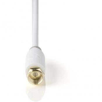 Cable de Satélite y Antena F macho - F macho 2.0 m Blanco, 75 Ohm, Doble apantallado, PVC