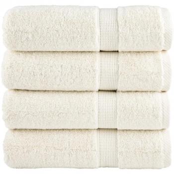 Toallas de ducha SOLUND 4 piezas crema 70x140 cm 600 g/m²
