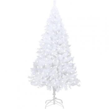 Pre-lit White Artificial Christmas Tree with Thick Branches 240 cm