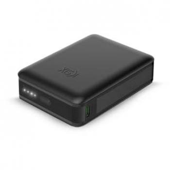 Powerbank KSIX Nano 10.000 mAh, Tamaño de bolsillo, Power Delivery, 22,5 W, Cable USB-C a USB-C, Carga simultánea, Negro