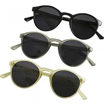 Urban Classics Cypress Sunglasses 3-Pack - Black/Light Grey/Yellow