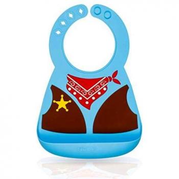 Nûby - Babero de silicona con Diseños de Cowboy