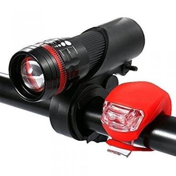 Luces para bicicleta, abask bicicleta linterna luz brillante LED bicicleta faro delantero lámpara linterna seguridad con libre luz trasera para interior y exterior actividades