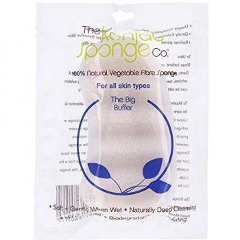 The Konjac Sponge Co Big Body Buffer Pure White - Esponja Konjac Corporal Grande, Color Blanco