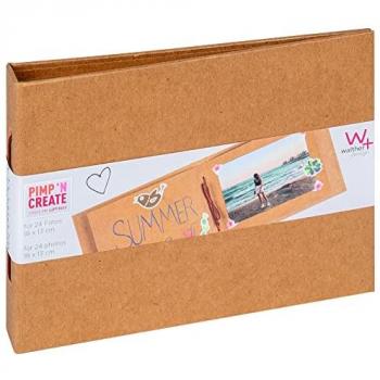 Álbum de Fotos Personalizable Walther Pimp'n Create 20x15 cm, 24 Páginas, Encuadernación de Cordón, Color Marrón