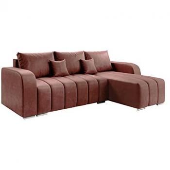 Sofá rinconero Muncie 107, con función de descanso y caja de ropa de cama, dimensiones 244 x 86 x 147 cm