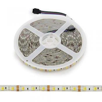 Tira de 60 LEDs 72W 4.000Lm 6000ºK SMD5050 12VDC IP65 CálidoFrío x5M 30.000H CA505012VCWWWIP65