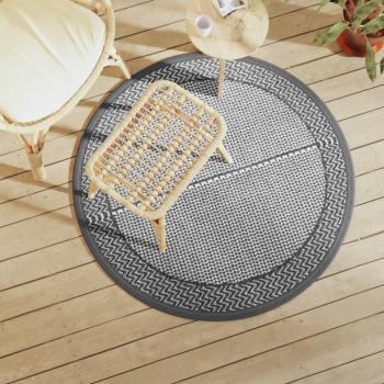 Alfombra de Exterior PP Gris Ø120 cm