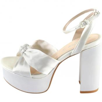 Buffalo Kya Bow Vegan Satin Women's Wedge Sandals