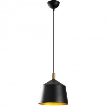Lámpara colgante Opviq Saglam 3720 1 luz Ø25 cm negra/dorada, cuerpo de metal