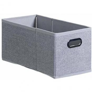Caja de almacenamiento plegable de tela gris jaspeado 15x31 cm