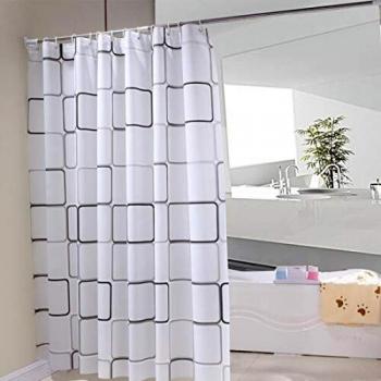ALHXF Cortina De Ducha Cortinas De Baño Impermeable - 180X200 cm PEVA Prueba de Moho Impermeable al Baño,Antimoho,Antibacteriano,con 12 Ganchos