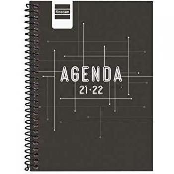 Finocam Agenda 2021 2022 Semana vista apaisada Septiembre 2021, Junio 2022 10 meses y Julio/Agosto resumidos 8º, 120x162 Cool Negro Español