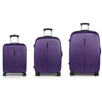 Gabol - Paradise | Set de Maletas de Viaje Rigidas de Color Morado con Maleta de Cabina, Trolley Mediano y Trolley Grande