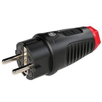 Enchufe de Seguridad de Goma Maciza 16A 250V IP54 Taurus2 (Negro/Rojo)
