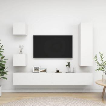 Set de muebles de salón TV 5 piezas madera de ingeniería 30.5 x 30 x 110 cm