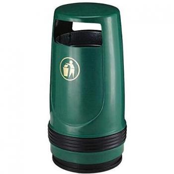 Colector de Residuos para Exteriores 90L, Altura 1000mm, Diámetro 490mm, Color Verde