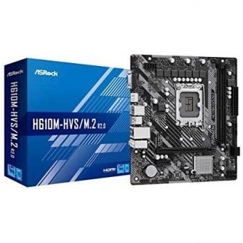 ASRock H610M-HVS/M.2 R2.0, Intel H610, 1700, Micro ATX, 2 DDR4, VGA, HDMI, PCIe4, 1x M.2