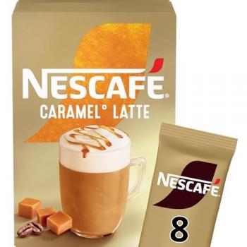 Nescafe Gold Caramel Latte Instant Coffee Sachets - 8 Pack, 100% Responsibly Sourced