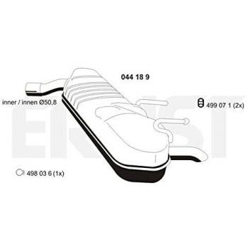 Silenciador trasero ERNST 044189, Silencioso de escape 920