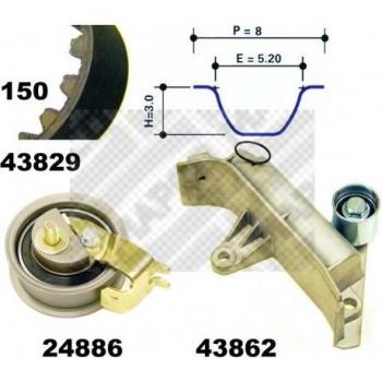 Kit de polea con correa de distribución MAPCO 23830
