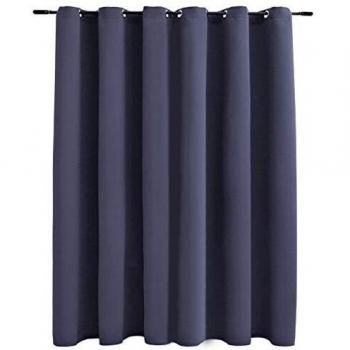 vidaXL Cortina Opaca y Anillas de Metal Antracita 290 x 245 cm