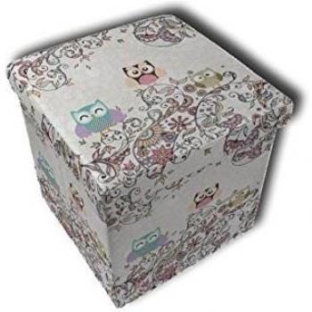 Stilia Caja Puff Plegable y Acolchada Mod, Lenna, Multicolor, 37 x 37 x 37 cm