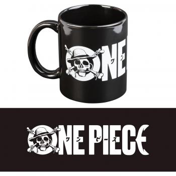 Taza One Piece Netflix - Negra con Logo Serie - Desayuno 350 ml - Apta Lavavajillas y Microondas - Producto Oficial