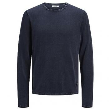 Jack & Jones Leo Knit Sweater - 100% Cotton, Navy Blue, Men's XS