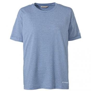 Vaude Mineo Striped Women's T-Shirt in Ultramarine, Made from Recycled Material