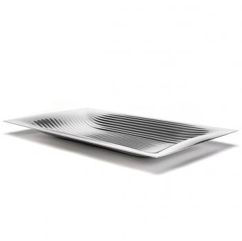 Alessi Megaptera Tafelaufsatz aus Edelstahl glänzend poliert, Acero Inoxidable, Plateado