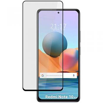 Protector de Cristal Templado 5D Completo con Adhesivo Total Negro para Xiaomi Redmi Note 10 Pro