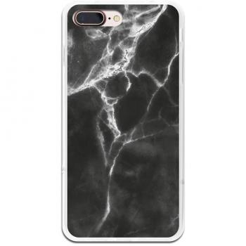 Funda Gel para iPhone 7 Plus - 8 Plus, Carcasa TPU Flexible fabricada con la mejor Silicona, protege y se adapta a la perfección a tu Smartphone y con nuestro exclusivo diseño German Tech® - Mármol Negro y Blanco.