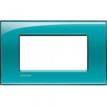 Placa Embellecedora BTicino Livinglight 4 Módulos Verde Profundo LNA4804VD