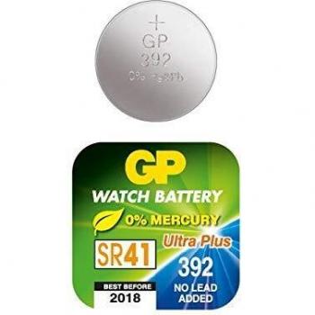 Batería de botón GP 392, Óxido de plata, 1.55V, Alta descarga, Dimensiones 7.9x3.6mm