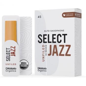 D'Addario Organic Select Jazz Unfiled Alto Sax Reeds - Strength 4S