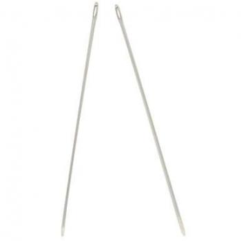 PandaHall-Aguja de coser de Hierro, Platino, 40 ~ 55x0.45 ~ 0.7mm, agujero: 0,3 ~ 0,5 mm; sobre 25pcs / bolsa, 5bolsas / set