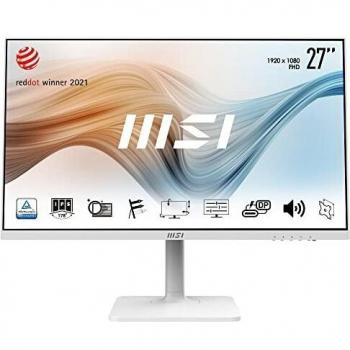 Monitor Profesional MSI Modern MD271PWDE - 27 Full HD 1920x1080, 75Hz, Panel IPS, USB-C, Ajustable en Altura, Color Blanco