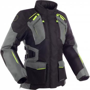 Bering Chaqueta de Moto Mujer Vision Impermeable Textil Negro-Gris
