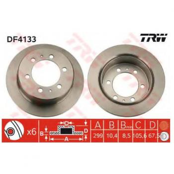 Disco de freno TRW DF4133, volver, completo, 1 pieza