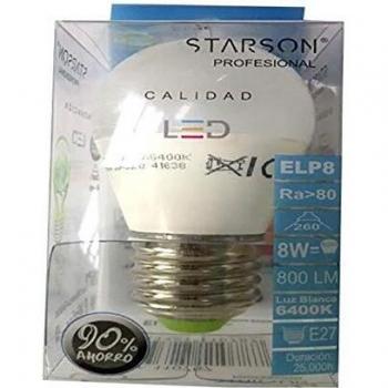 Starson LAMPARA ILUMINACION LED ESFERICA E27 8W 800LM 6400K 110787