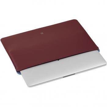 Funda mediana suave de piel Dudu para Macbook 13 pulgadas, diseño bicolor, protección acolchada, material de cuero suave
