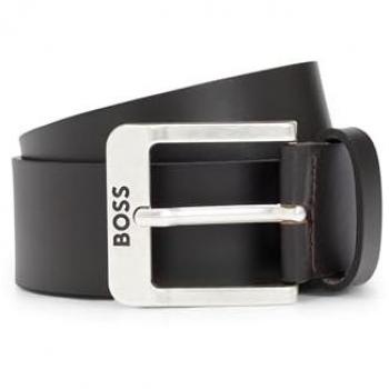 BOSS Jemio Dark Brown Buffalo Leather Men's Belt 110 cm