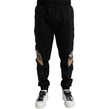 Dolce & Gabbana Black Cotton Slim Stretch Jogger Pants - IT54 | XL, Size: 2XL