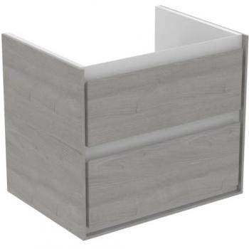 Mueble de baño Ideal Standard CONNECT AIR 600mm, 2 cajones, Eiche gris decoración / blanco mate