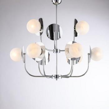 Araña contemporánea Selene cromo 9 luces E14